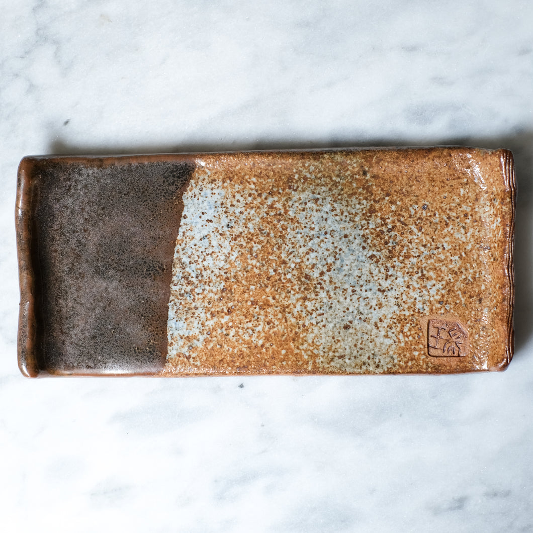 Handmade Two-Tone Seashell White and Celadon Catch-All Clay Dish by Swee Ceramics