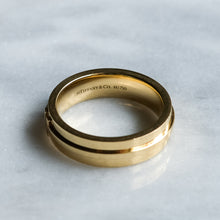 Load image into Gallery viewer, Vintage 18K Yellow Gold Tiffany &amp; Co. &quot;T&quot; Wide Band Ring
