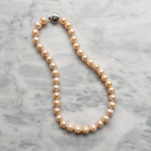 Load image into Gallery viewer, 14 inch 14K White Gold Pink Freshwater Cultured Pearl Strand
