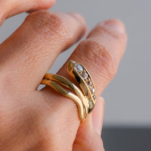 Load image into Gallery viewer, Antique Diamond Coiled Snake Ring
