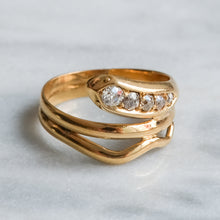 Load image into Gallery viewer, Antique Diamond Coiled Snake Ring
