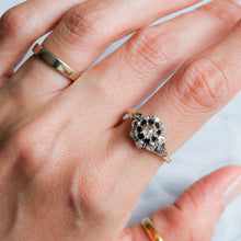Load image into Gallery viewer, Early Victorian Cluster Ring with Rose-Cut Diamonds
