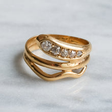Load image into Gallery viewer, Antique Diamond Coiled Snake Ring
