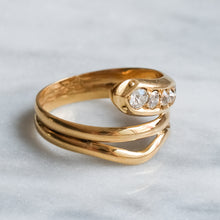 Load image into Gallery viewer, Antique Diamond Coiled Snake Ring

