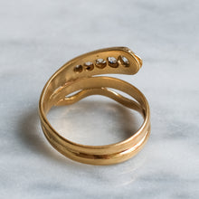 Load image into Gallery viewer, Antique Diamond Coiled Snake Ring
