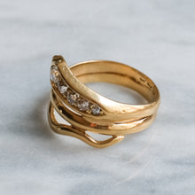 Load image into Gallery viewer, Antique Diamond Coiled Snake Ring
