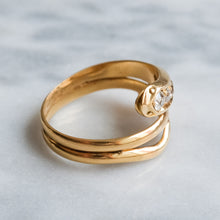 Load image into Gallery viewer, Antique Diamond Coiled Snake Ring
