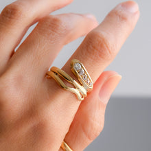 Load image into Gallery viewer, Antique Diamond Coiled Snake Ring
