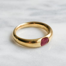 Load image into Gallery viewer, Vintage Flush-Set Ruby Ring
