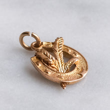 Load image into Gallery viewer, Vintage Horseshoe and Lucky Heather Charm
