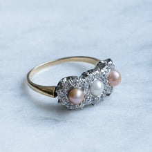Load image into Gallery viewer, Edwardian Natural Pearls and Diamond Ring
