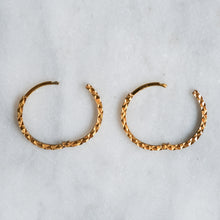 Load image into Gallery viewer, 9K Yellow Gold Round Diamond Cut Hoop Earrings
