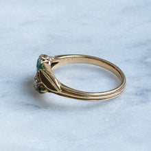 Load image into Gallery viewer, Vintage 1930s Art Deco Diamond and Emerald Toi et Moi Ring
