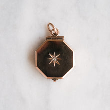 Load image into Gallery viewer, Antique Edwardian 10K Rose Gold Diamond Starburst Locket
