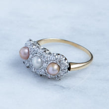 Load image into Gallery viewer, Edwardian Natural Pearls and Diamond Ring

