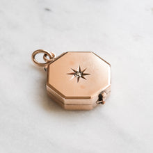 Load image into Gallery viewer, Antique Edwardian 10K Rose Gold Diamond Starburst Locket
