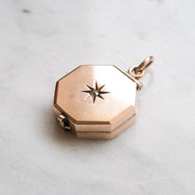 Load image into Gallery viewer, Antique Edwardian 10K Rose Gold Diamond Starburst Locket
