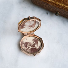 Load image into Gallery viewer, Antique Edwardian 10K Rose Gold Diamond Starburst Locket
