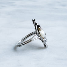 Load image into Gallery viewer, Art Nouveau Ginkgo Leaf Pearl Ring by Paul Dumont

