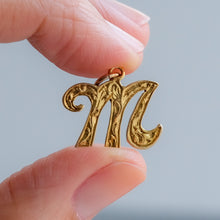 Load image into Gallery viewer, Vintage Engraved Letter M Charm / Pendant
