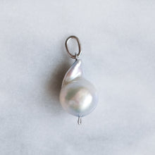 Load image into Gallery viewer, Antique Edwardian Baroque Pearl Pendant with Platinum Wire and 18K White Gold Bail
