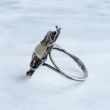 Load image into Gallery viewer, Art Nouveau Ginkgo Leaf Pearl Ring by Paul Dumont
