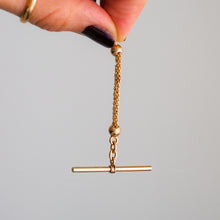 Load image into Gallery viewer, 14K Rose Gold T-Bar with attached double spiga-link short chain
