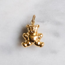 Load image into Gallery viewer, Vintage Puffy Dual Sided Teddy Bear Pendant / Charm
