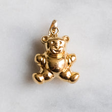 Load image into Gallery viewer, Vintage Puffy Dual Sided Teddy Bear Pendant / Charm
