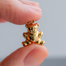 Load image into Gallery viewer, Vintage Puffy Dual Sided Teddy Bear Pendant / Charm
