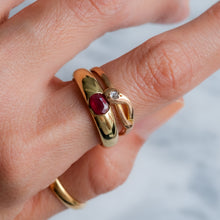 Load image into Gallery viewer, Antique Victorian era Rose-Cut Diamond Coiled Snake Ring
