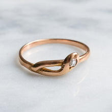 Load image into Gallery viewer, Antique Victorian era Rose-Cut Diamond Coiled Snake Ring
