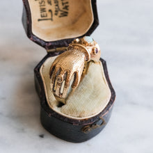 Load image into Gallery viewer, Vintage Opal, Ruby and Diamond Gloved Hand Ring
