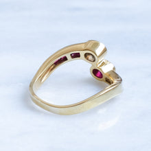 Load image into Gallery viewer, Vintage Ruby and Diamond Toi et Moi Ring
