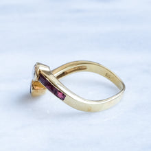 Load image into Gallery viewer, Vintage Ruby and Diamond Toi et Moi Ring
