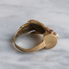 Load image into Gallery viewer, Vintage Opal, Ruby and Diamond Gloved Hand Ring
