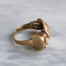 Load image into Gallery viewer, Vintage Opal, Ruby and Diamond Gloved Hand Ring
