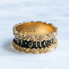 Load image into Gallery viewer, Antique Victorian Enamel "In Memory of" Memorial Ring

