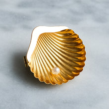 Load image into Gallery viewer, Antique Scallop Shell with Pearl Brooch
