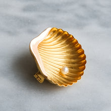 Load image into Gallery viewer, Antique Scallop Shell with Pearl Brooch
