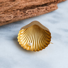 Load image into Gallery viewer, Antique Scallop Shell with Pearl Brooch
