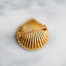 Load image into Gallery viewer, Antique Scallop Shell with Pearl Brooch
