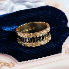 Load image into Gallery viewer, Antique Victorian Enamel "In Memory of" Memorial Ring
