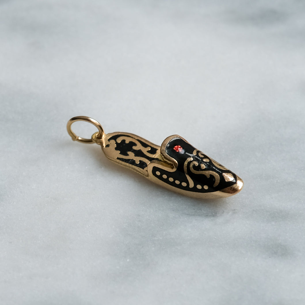 Vintage Enamel Babouche Slipper Charm