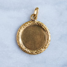 Load image into Gallery viewer, Vintage Large 1950s Round Laurel Wreath QU'HIER QUE DEMAIN Augis Pendant
