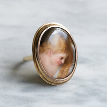 Load image into Gallery viewer, Antique Victorian Rose Gold Miniature Portrait Ring
