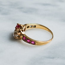 Load image into Gallery viewer, Antique Victorian Burmese Ruby and Diamond Toi et Moi Ring
