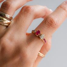 Load image into Gallery viewer, Antique Victorian Burmese Ruby and Diamond Toi et Moi Ring
