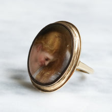 Load image into Gallery viewer, Antique Victorian Rose Gold Miniature Portrait Ring
