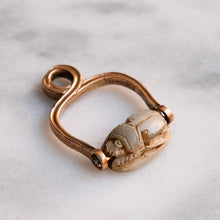 Load image into Gallery viewer, Antique Egyptian Revival Carved Scarab Amulet Pendant
